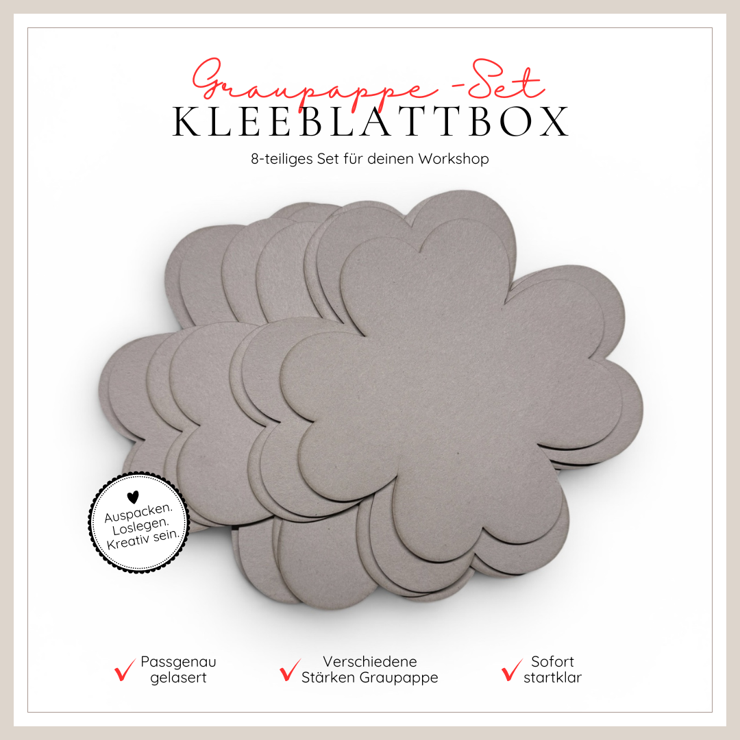 Graupappe-Set zum Workshop Kleeblattbox