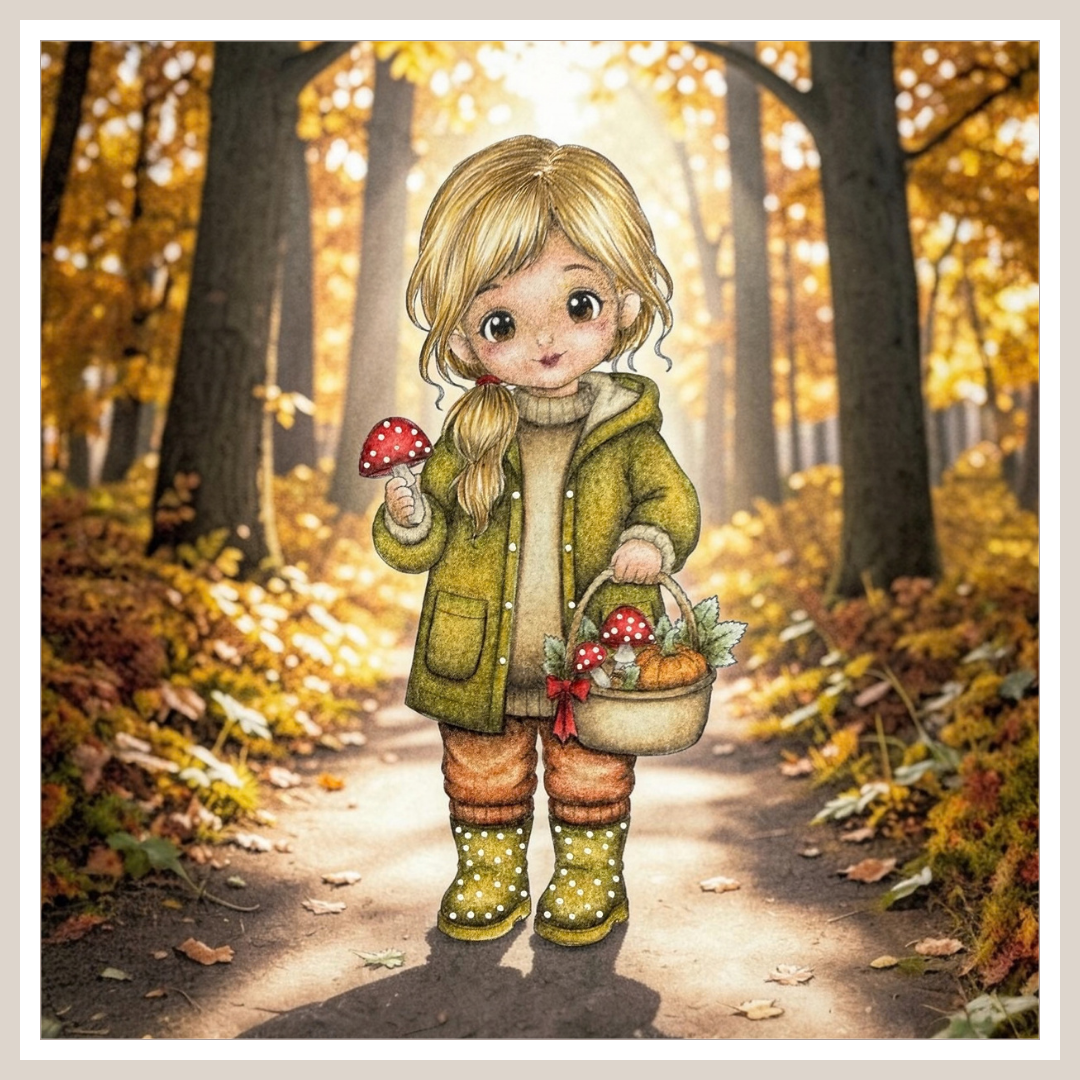 Malvorlage - Ruby im Herbstwald
