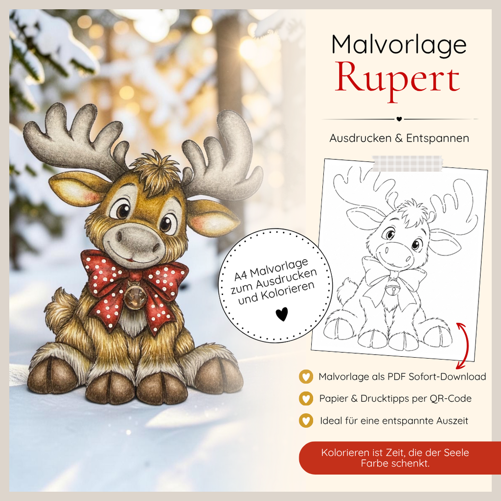 Malvorlage - Elch Rupert