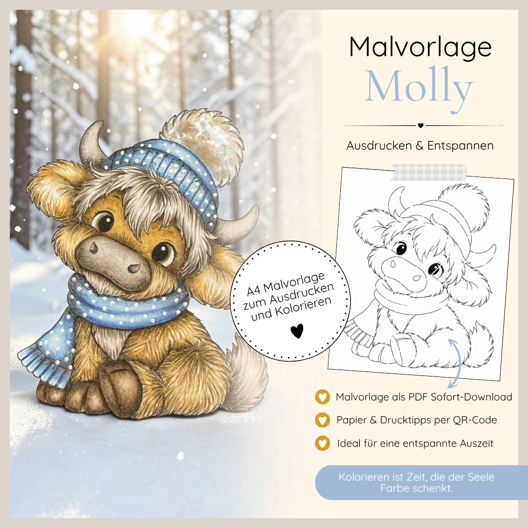 Malvorlage - Highlandkuh Molly