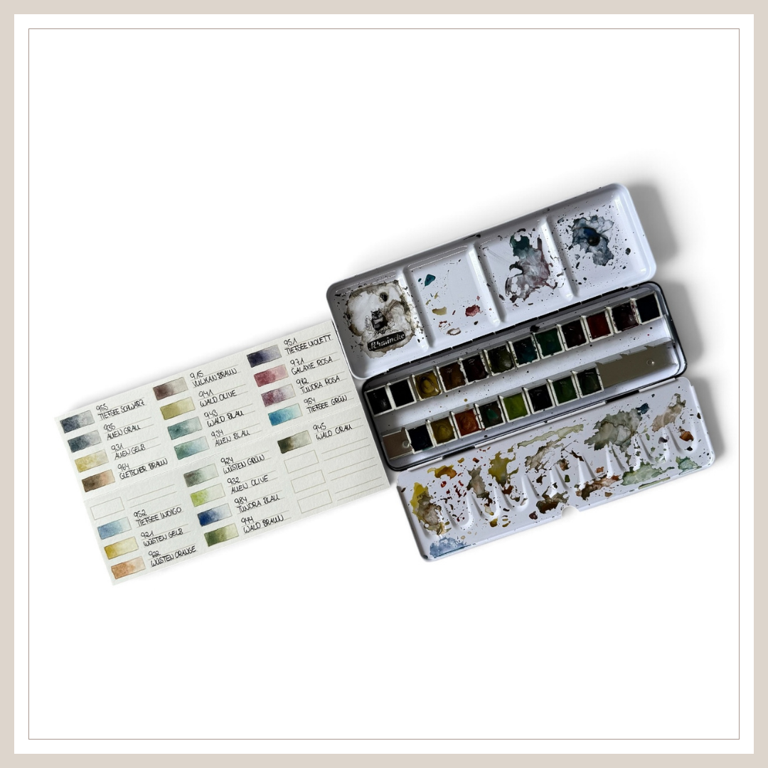 Farbkarten für Aquarellkästen