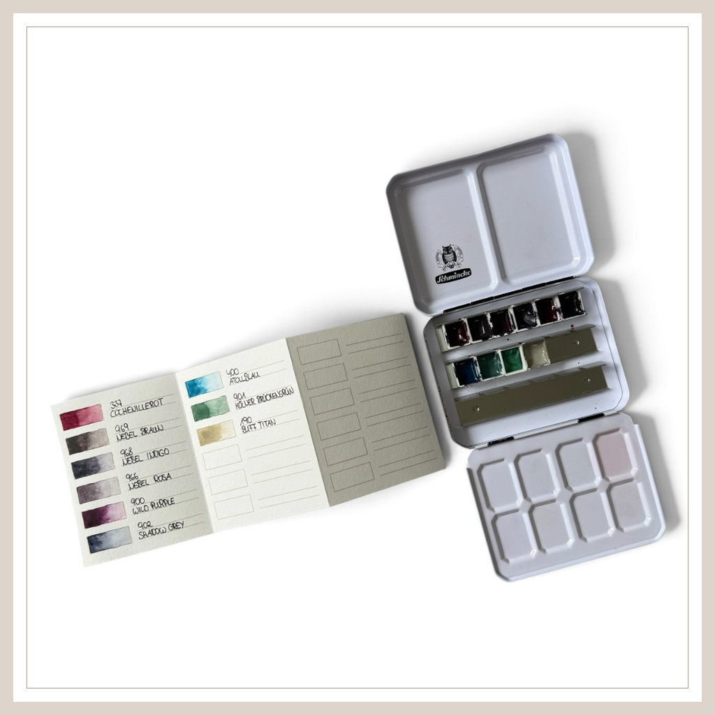Farbkarten für Aquarellkästen