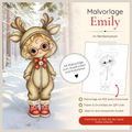 Malvorlage - Emily im Rentierkostüm