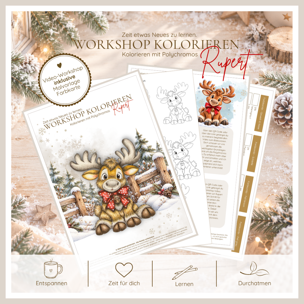 Workshop Elch Rupert - Kolorieren mit Polychromos