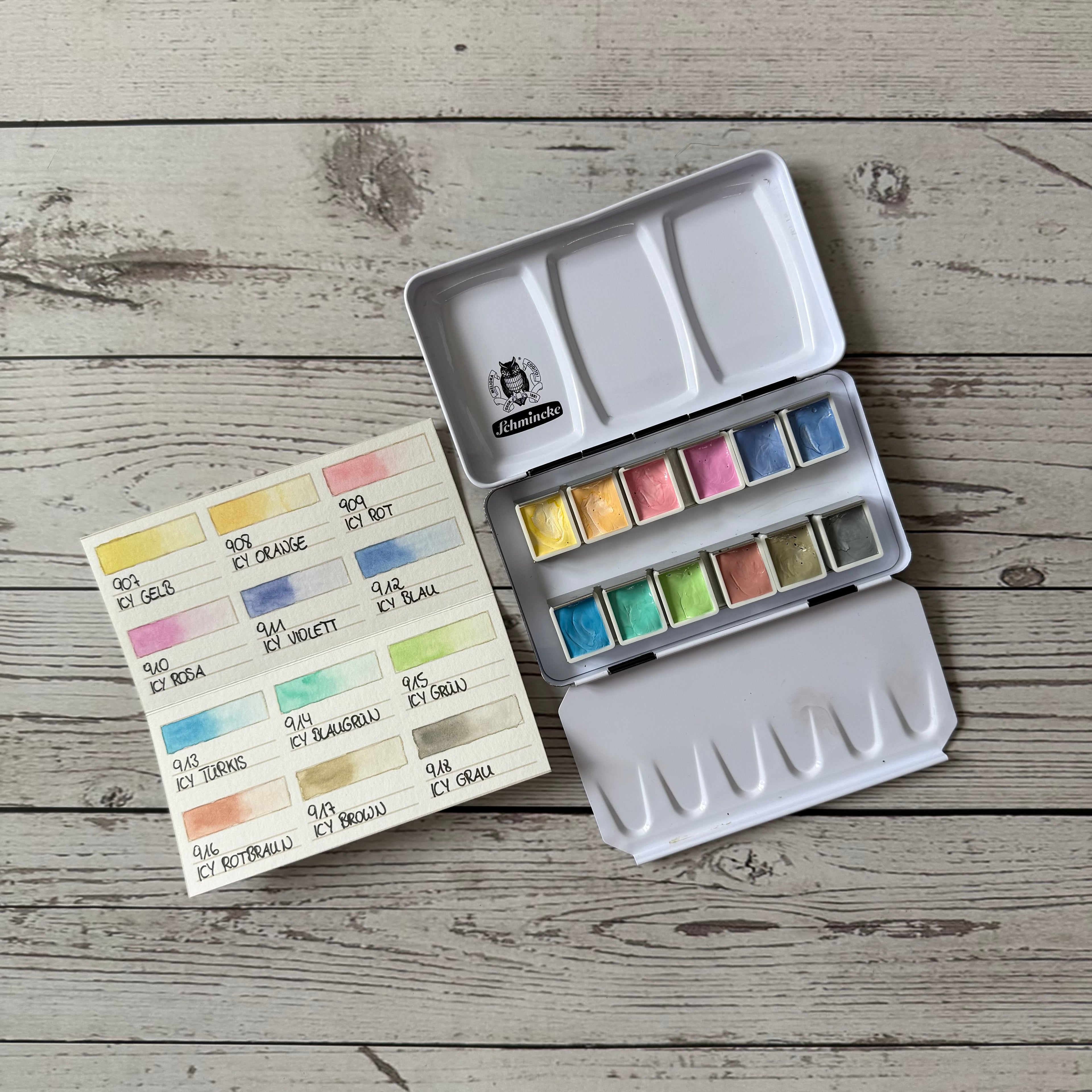 Farbkarten für Aquarellkästen & Colirokästen