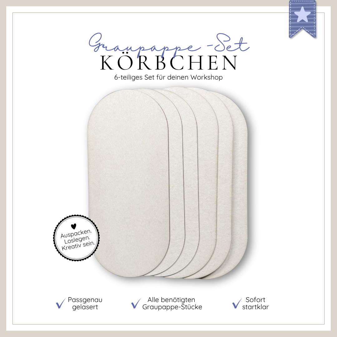 Graupappe-Set zum Workshop Körbchen