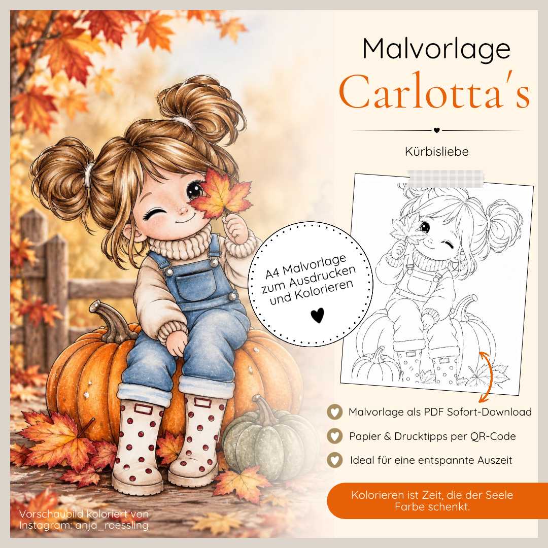 Malvorlage - Carlotta´s Kürbisliebe