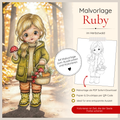 Malvorlage - Ruby im Herbstwald
